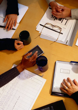 Documents on table